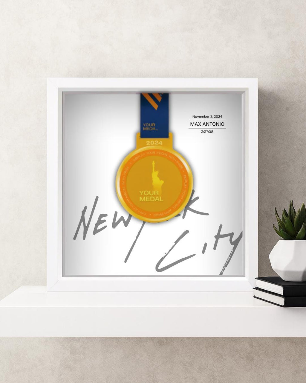New York City Marathon Personalized Medal Frame (Skyline)