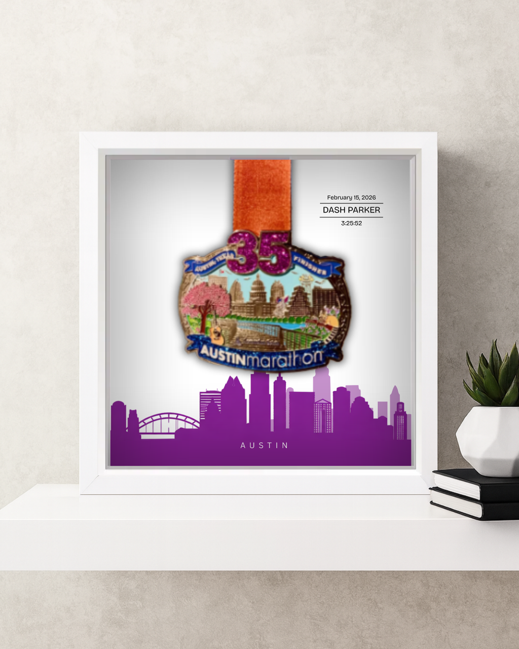 Austin Marathon Personalized Medal Frame