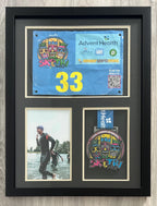 Triathlon Medal Display Frame: Medal, Race Bib, & Photo