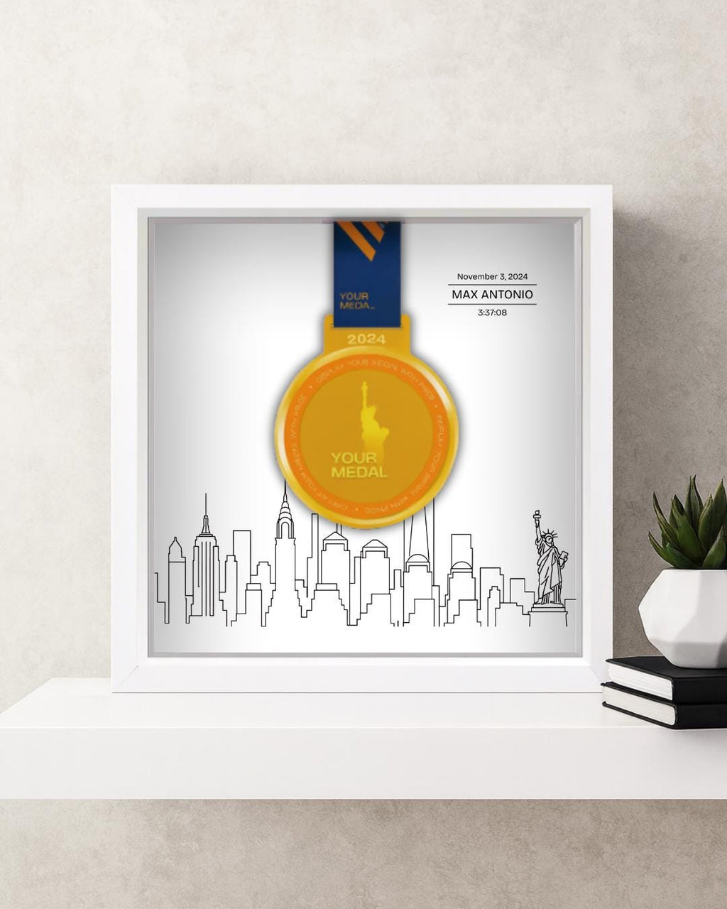 New York City Personalized Medal Frame (Skyline)