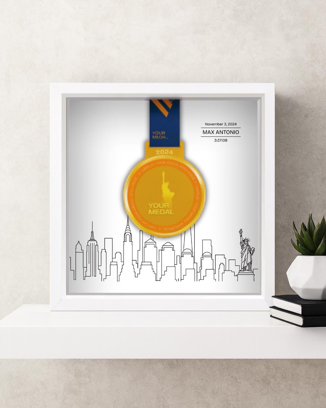 New York City Personalized Medal Frame (Skyline)