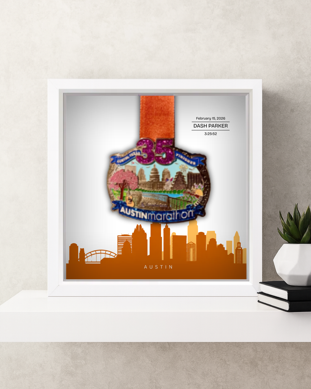 Austin Marathon Personalized Medal Frame