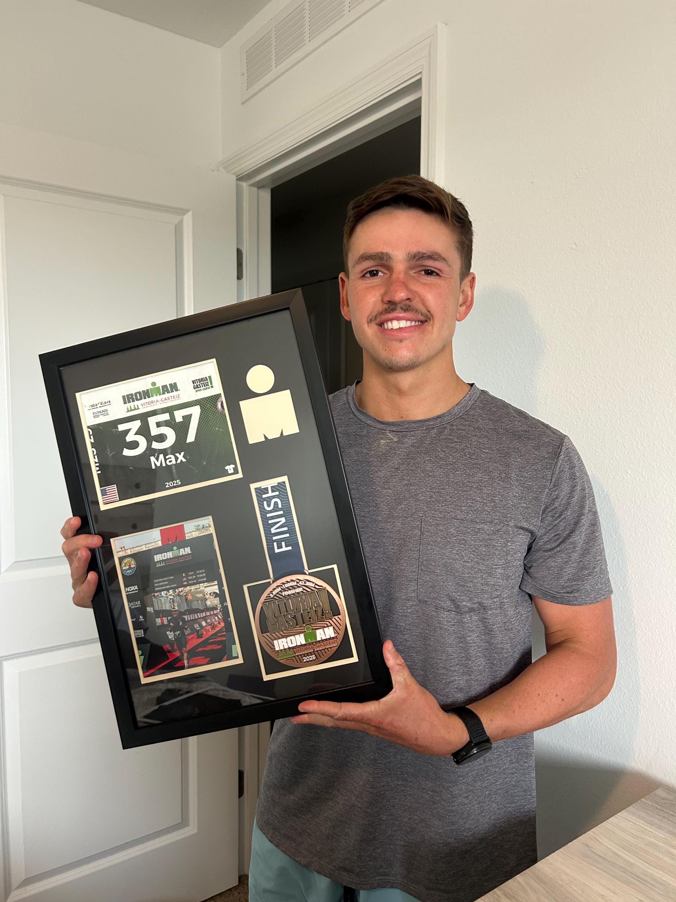 Ironman / Ironman 70.3 Medal Display Frame: Medal, Race Bib, & Photo