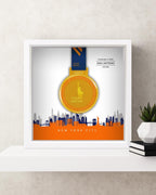 New York City Marathon Personalized Medal Frame (Script)
