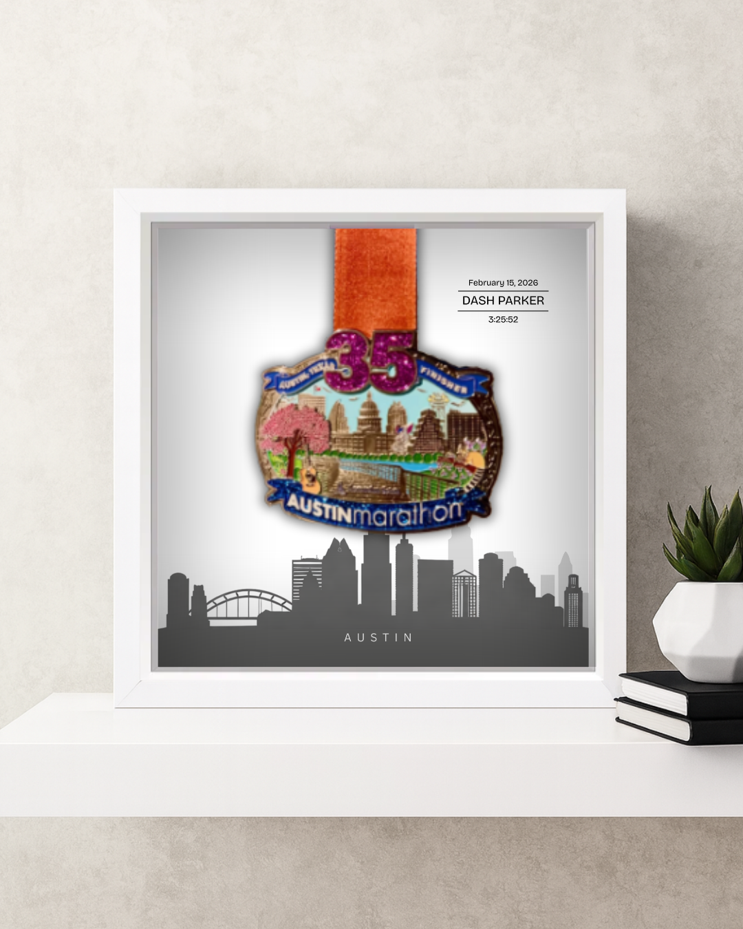 Austin Marathon Personalized Medal Frame