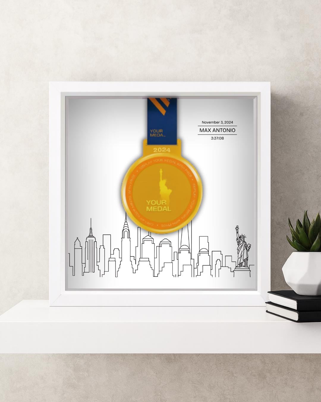 New York City Personalized Medal Frame (Skyline)
