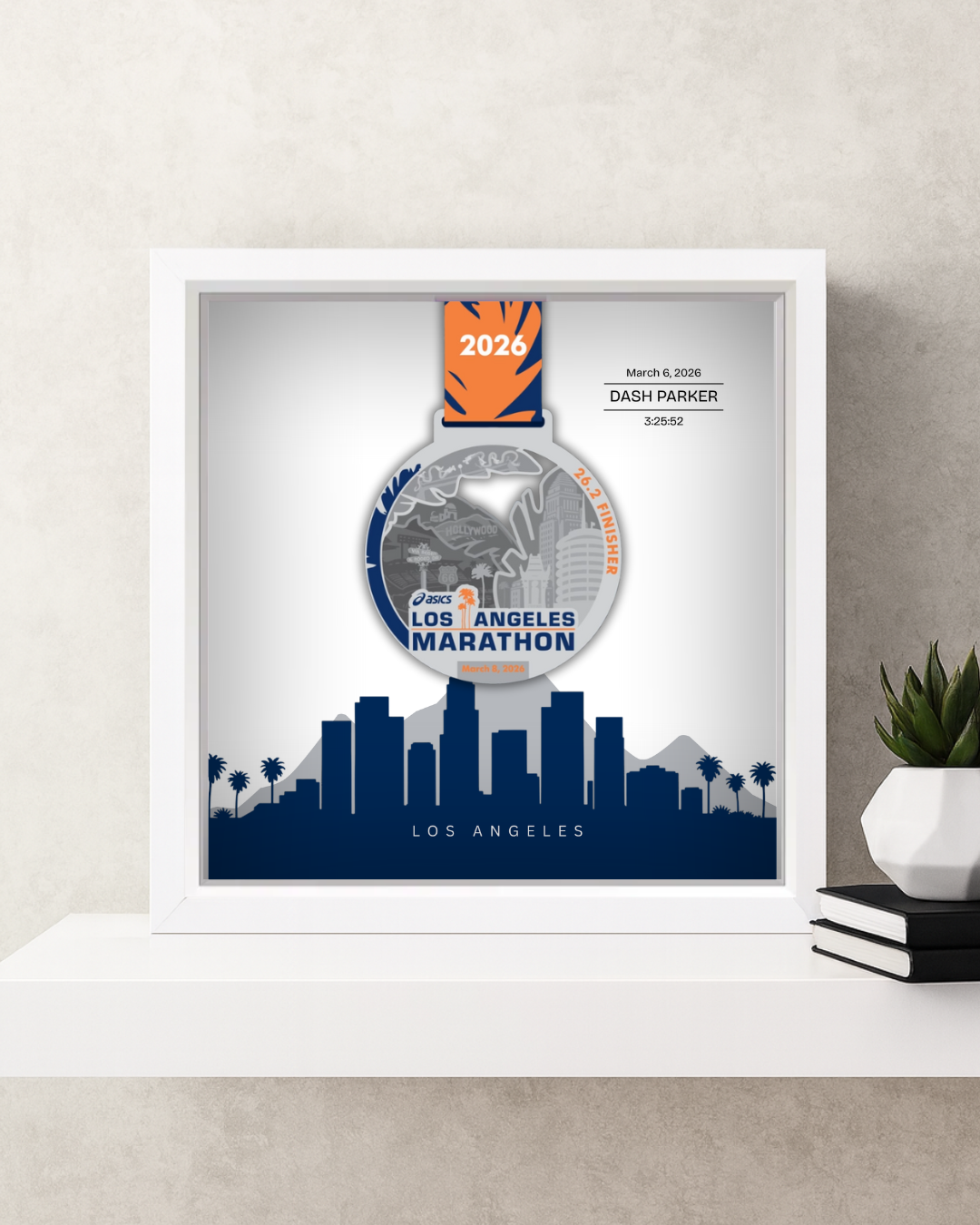 Los Angeles Marathon Personalized Medal Frame (Skyline)