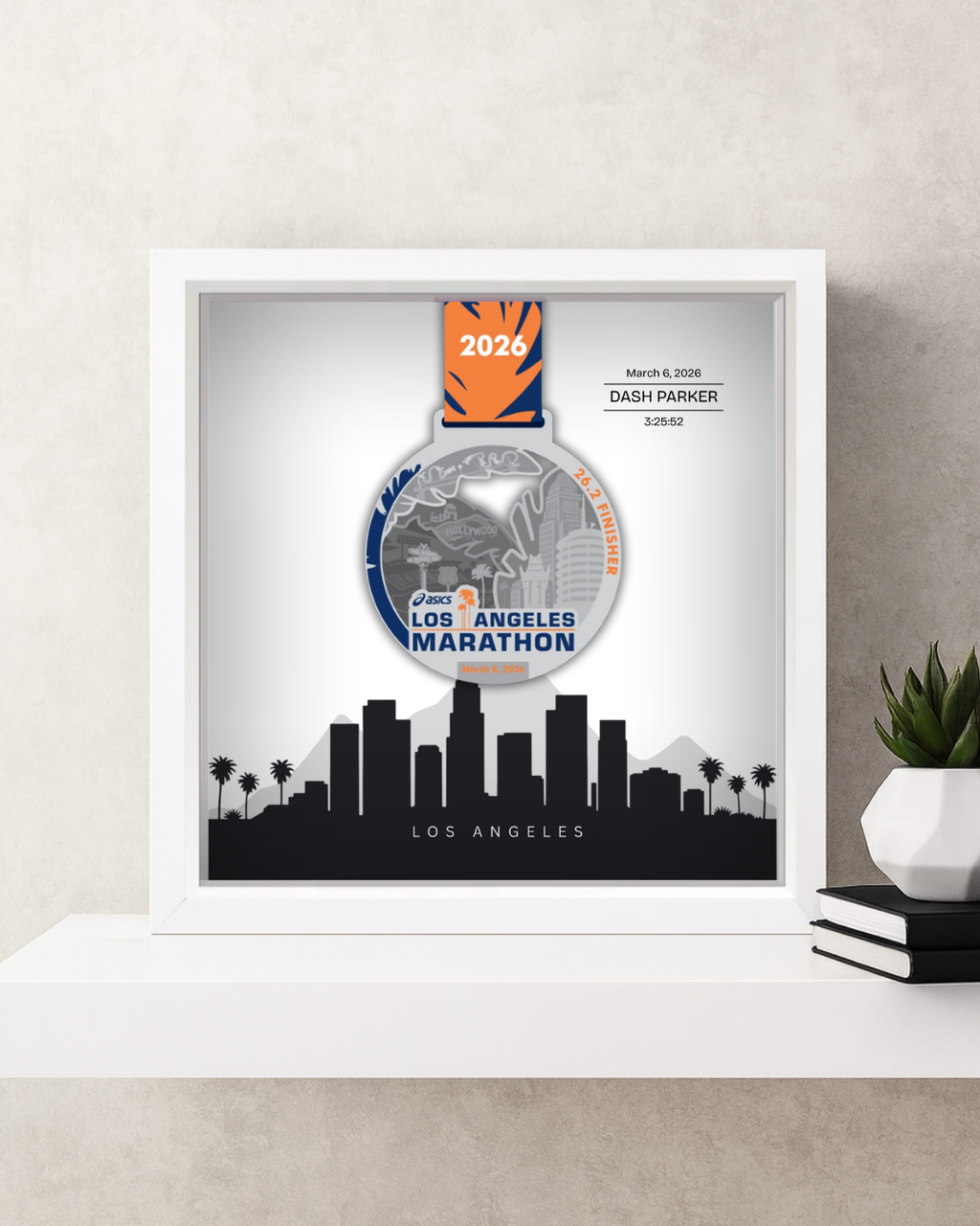 Los Angeles Marathon Personalized Medal Frame (Skyline)