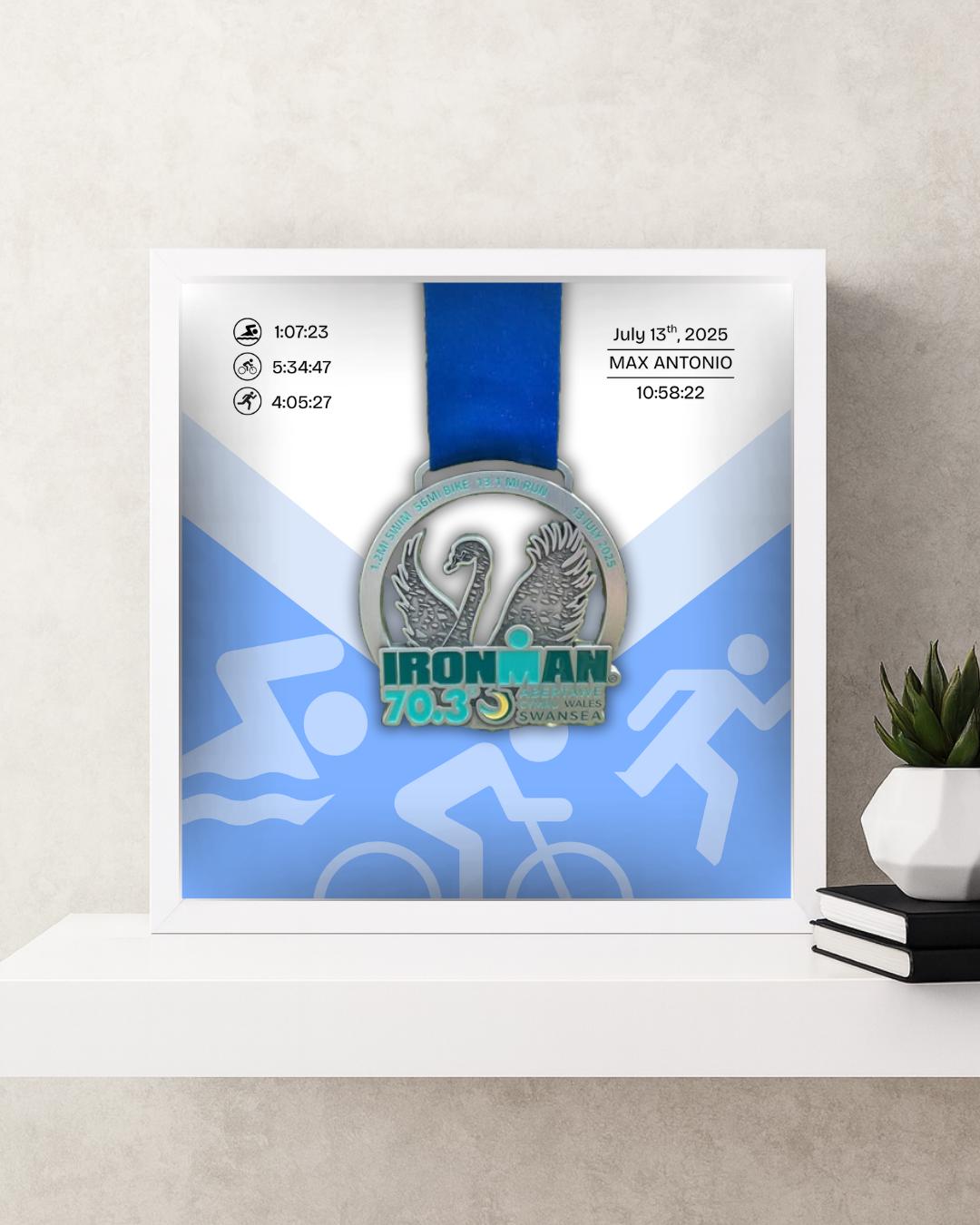 Personalized Triathlon Medal Display Frame