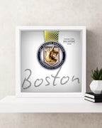 Boston Marathon Personalized Medal Frame (Skyline)