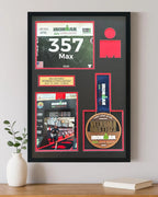 Personalized Ironman Triathlon Medal Display Frame: Medal, Race Bib, & Photo